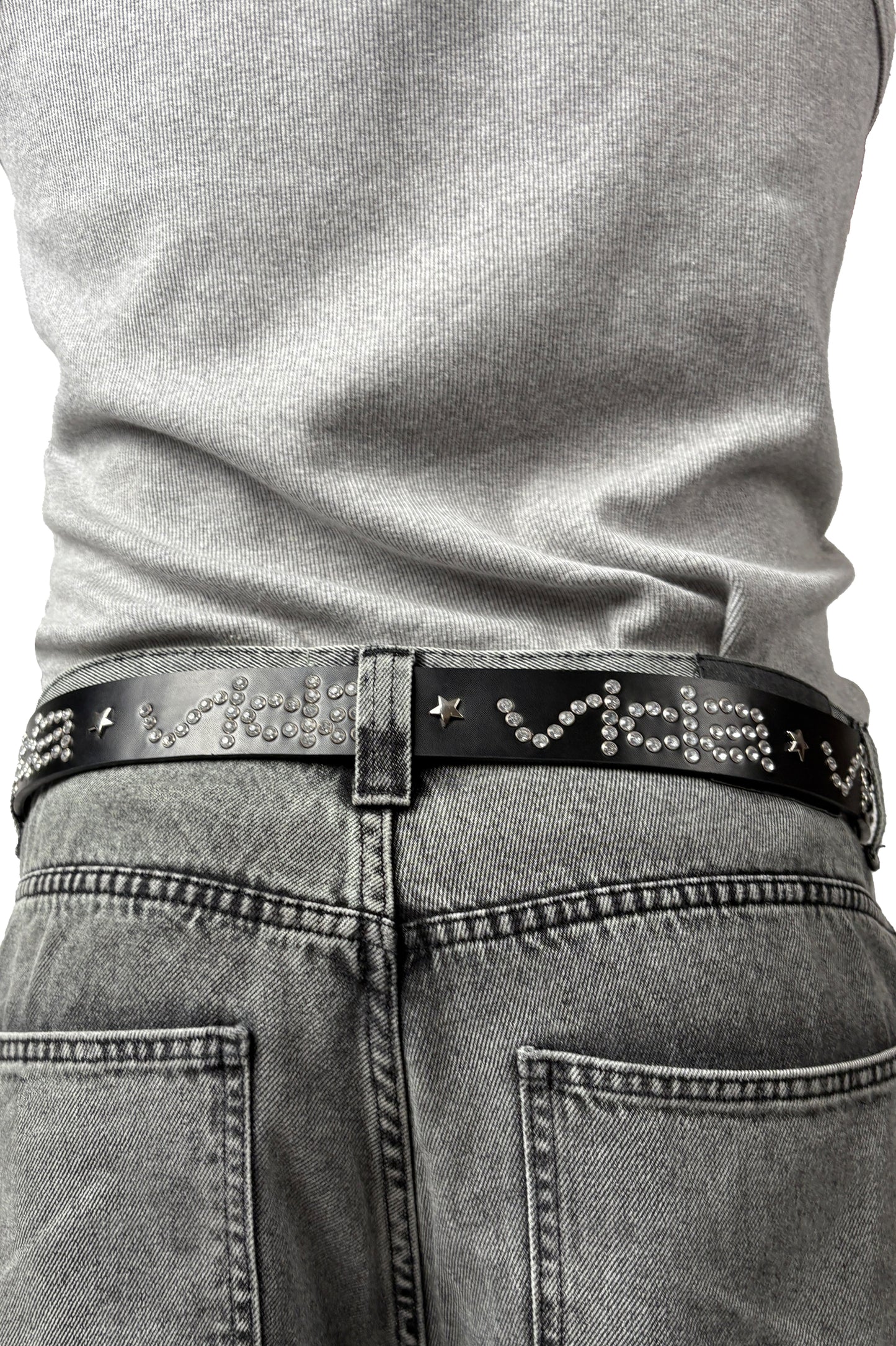 Studded leather belt