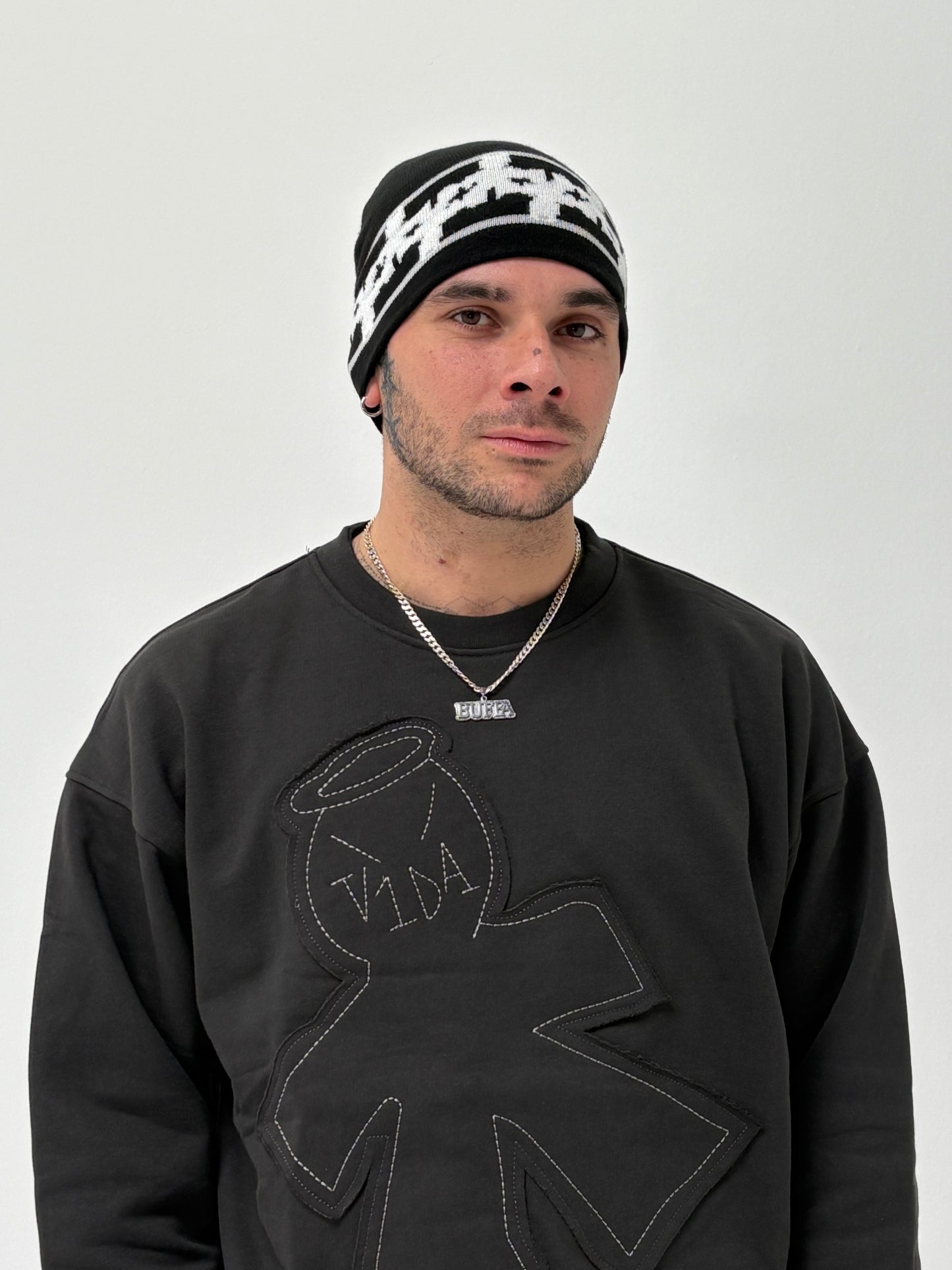 Pattern beanie black