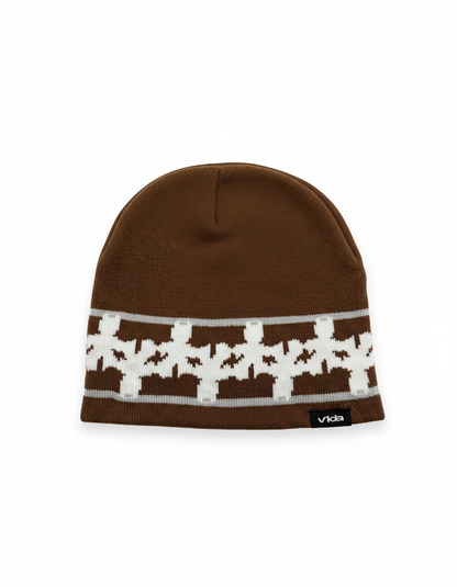 Pattern beanie brown