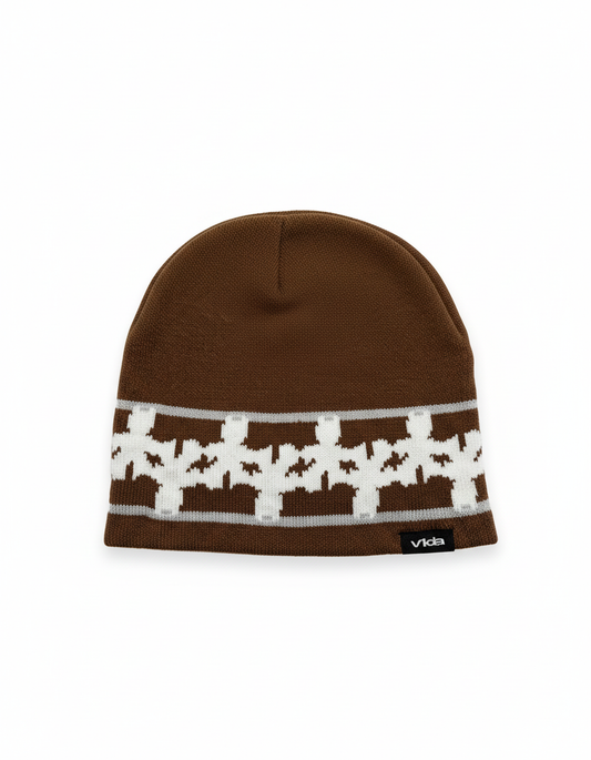 Pattern beanie brown