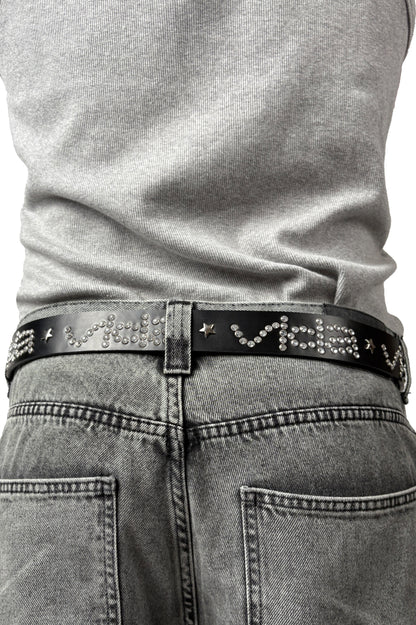 Studded leather belt