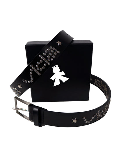 Studded leather belt