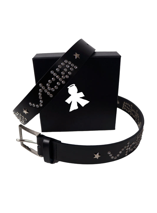 Studded leather belt